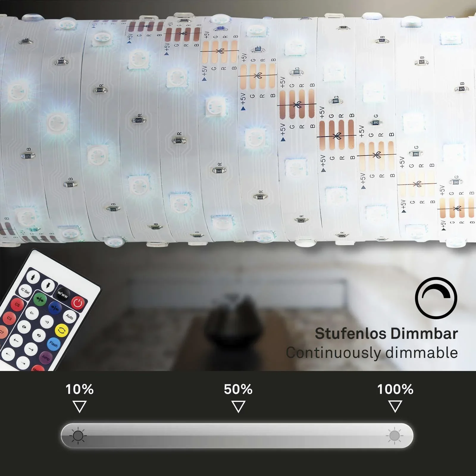 RGB-LED Flexband digital, 5m, 150  RGB-LEDs, 24 Watt, Fernbedienung"" - 6