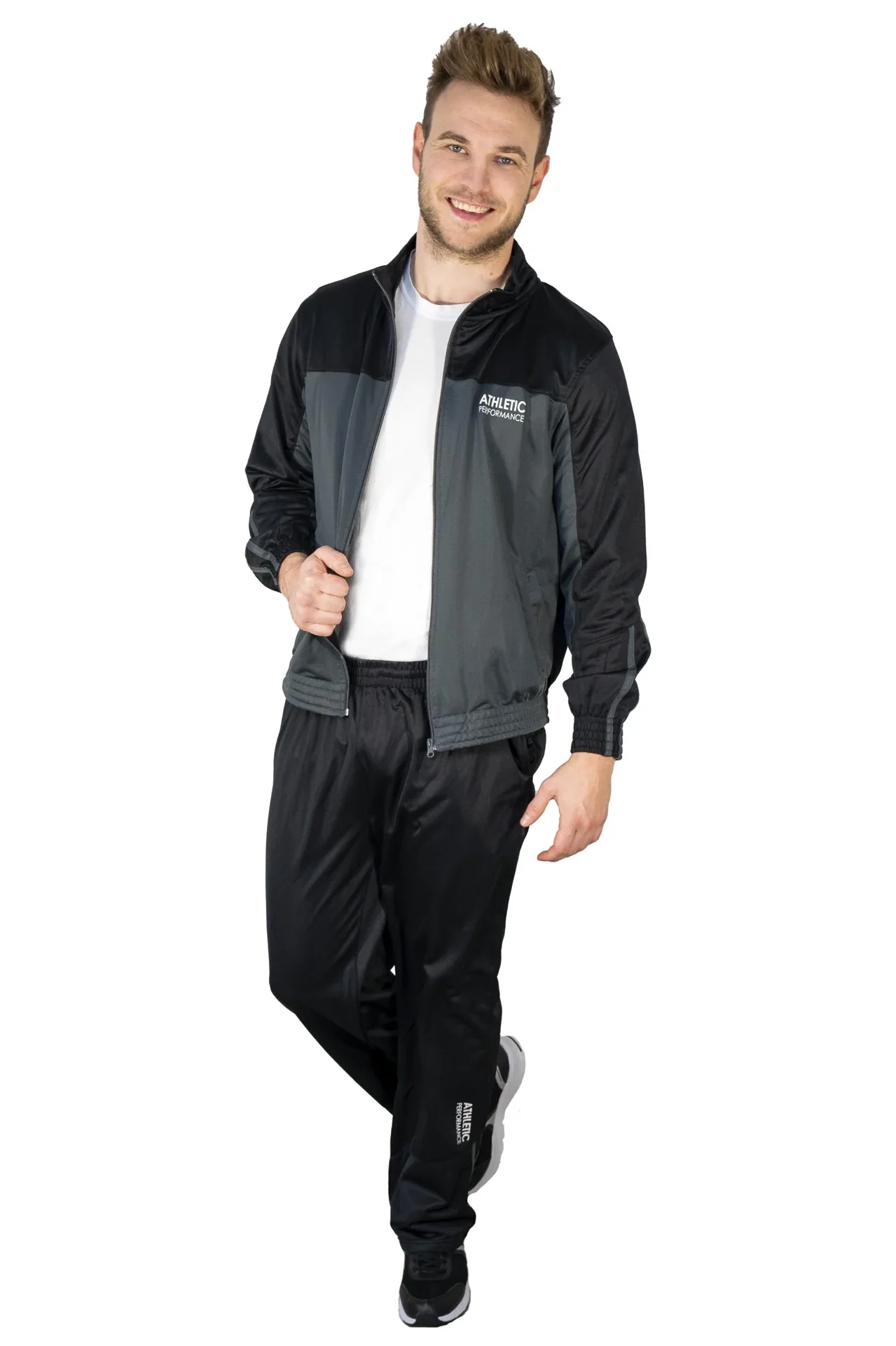 Trainingsanzug, Farbe schwarz/grau, Gr.M - 2