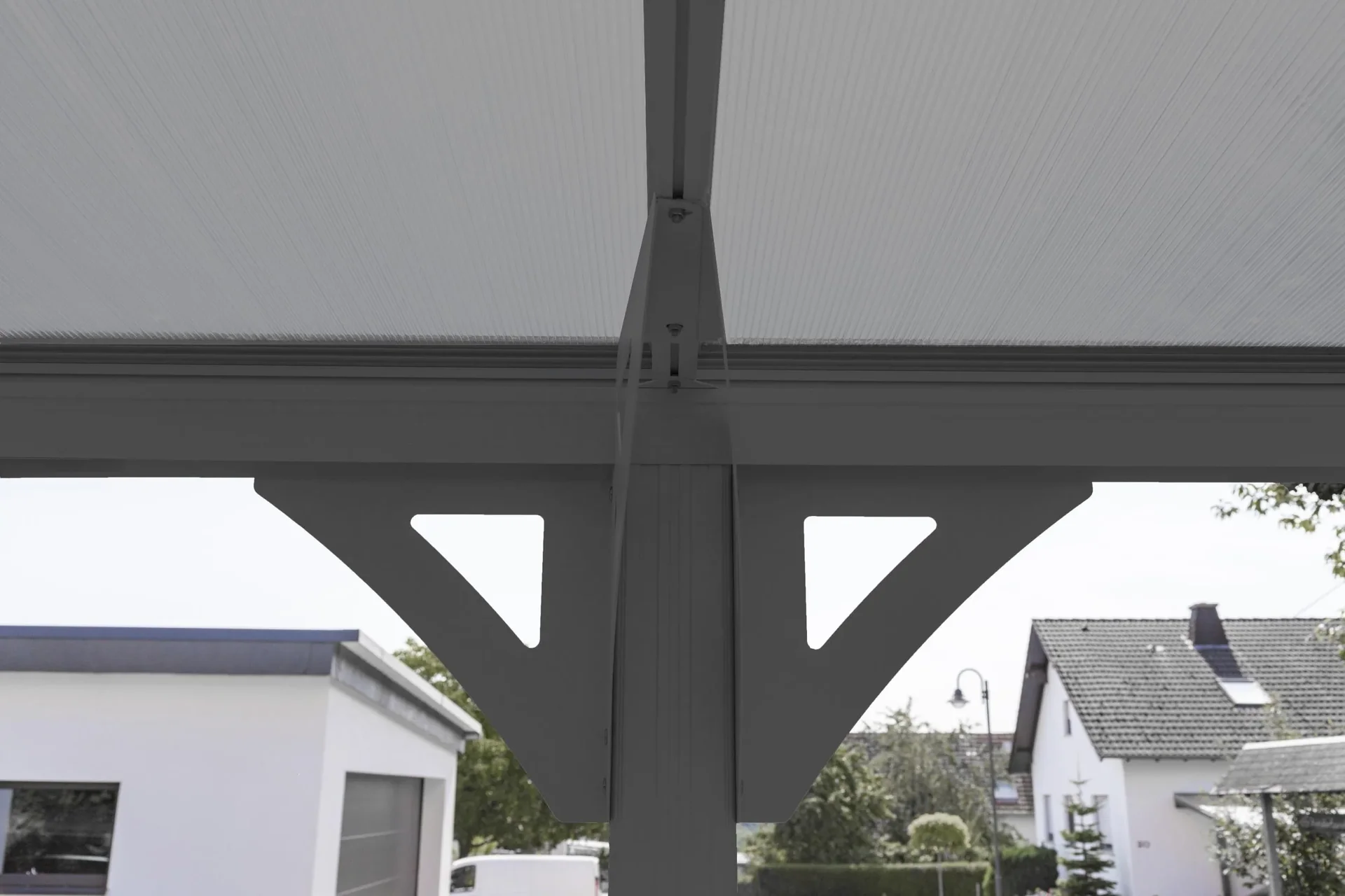 Aluminium Flachdach Carport und Überdachung anthrazit, 503x305x232 cm - 4