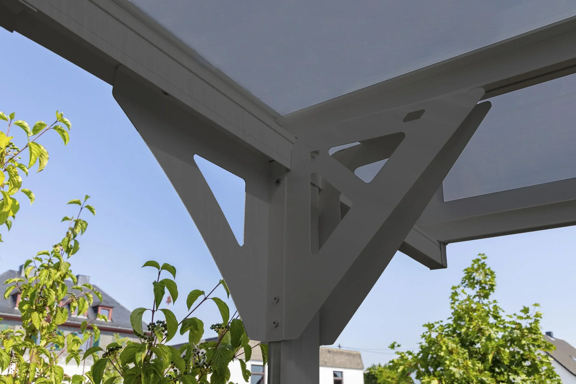 Aluminium Flachdach Carport und Überdachung anthrazit, 503x305x232 cm - 9