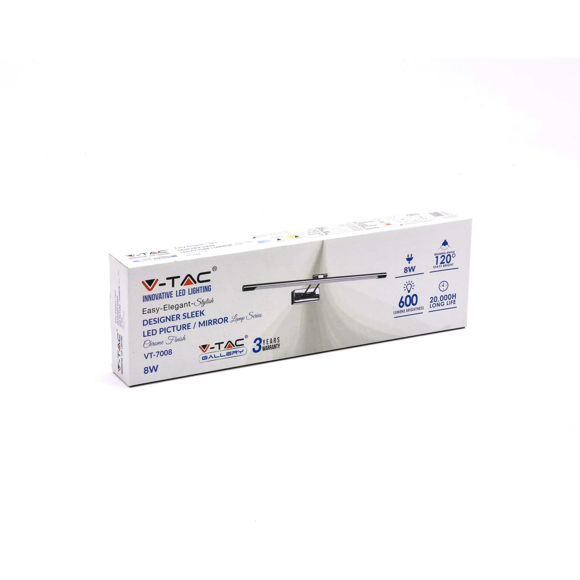 VT-7008 Spiegel-Beleuchtung - 8W - einstellbar - 3000K - 0