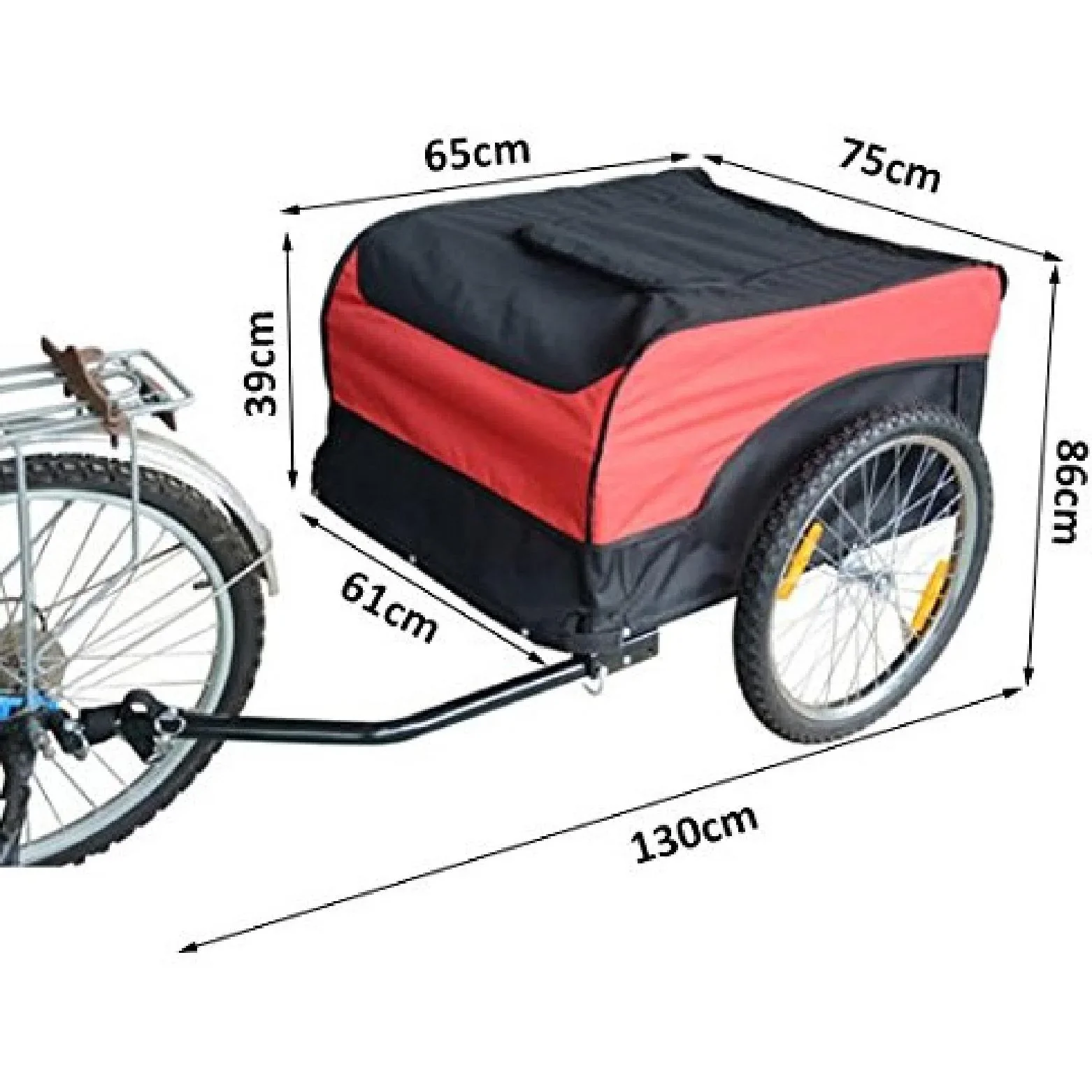 Fahrradanhänger Lastenanhänger Rot/Schwarz - 4