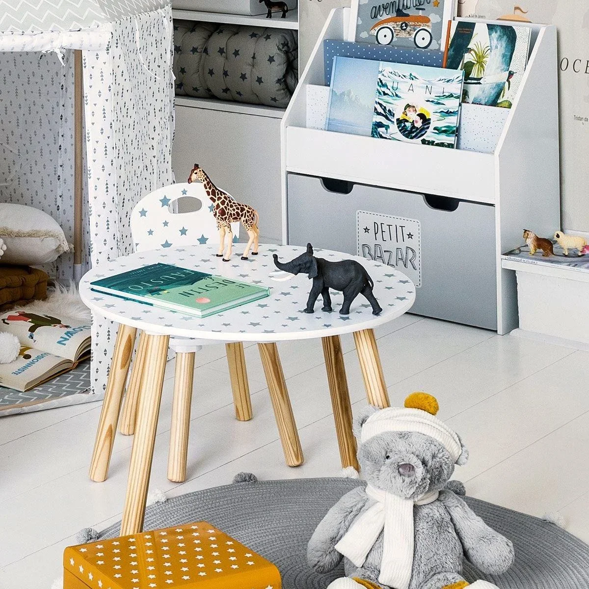 Kindertisch Rund - weiß - 60x60x43 cm - 0