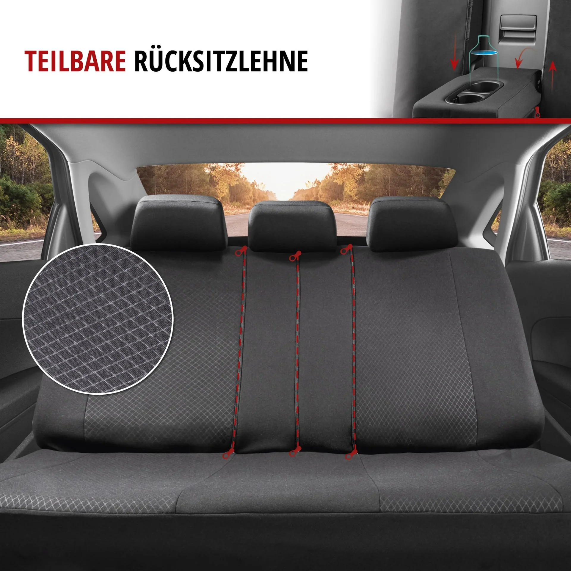 Auto Sitzauflage "DUNDEE" - Komplett-Set - 4