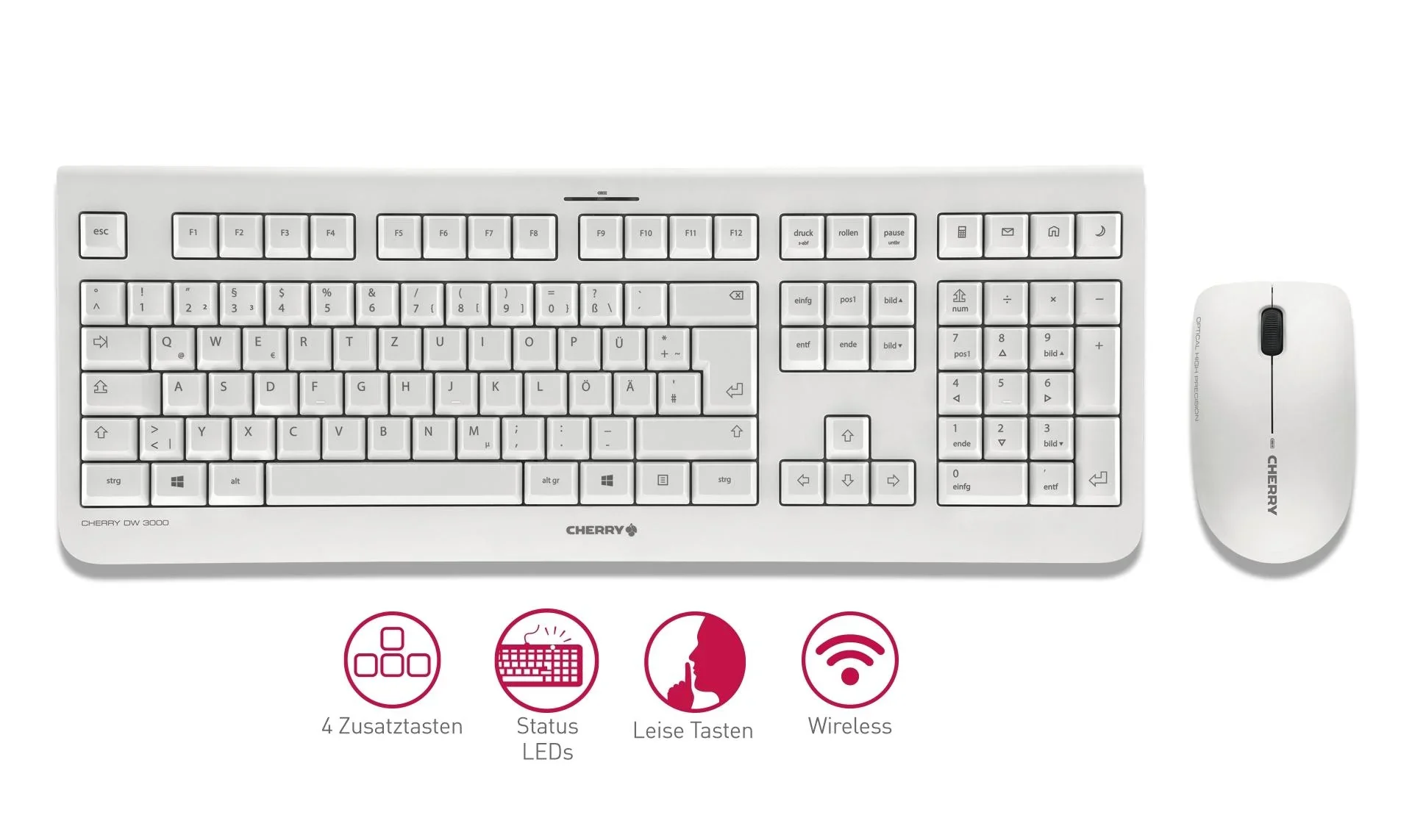 Kabelloses Tastatur-Maus-Set DW 3000 grau - 1