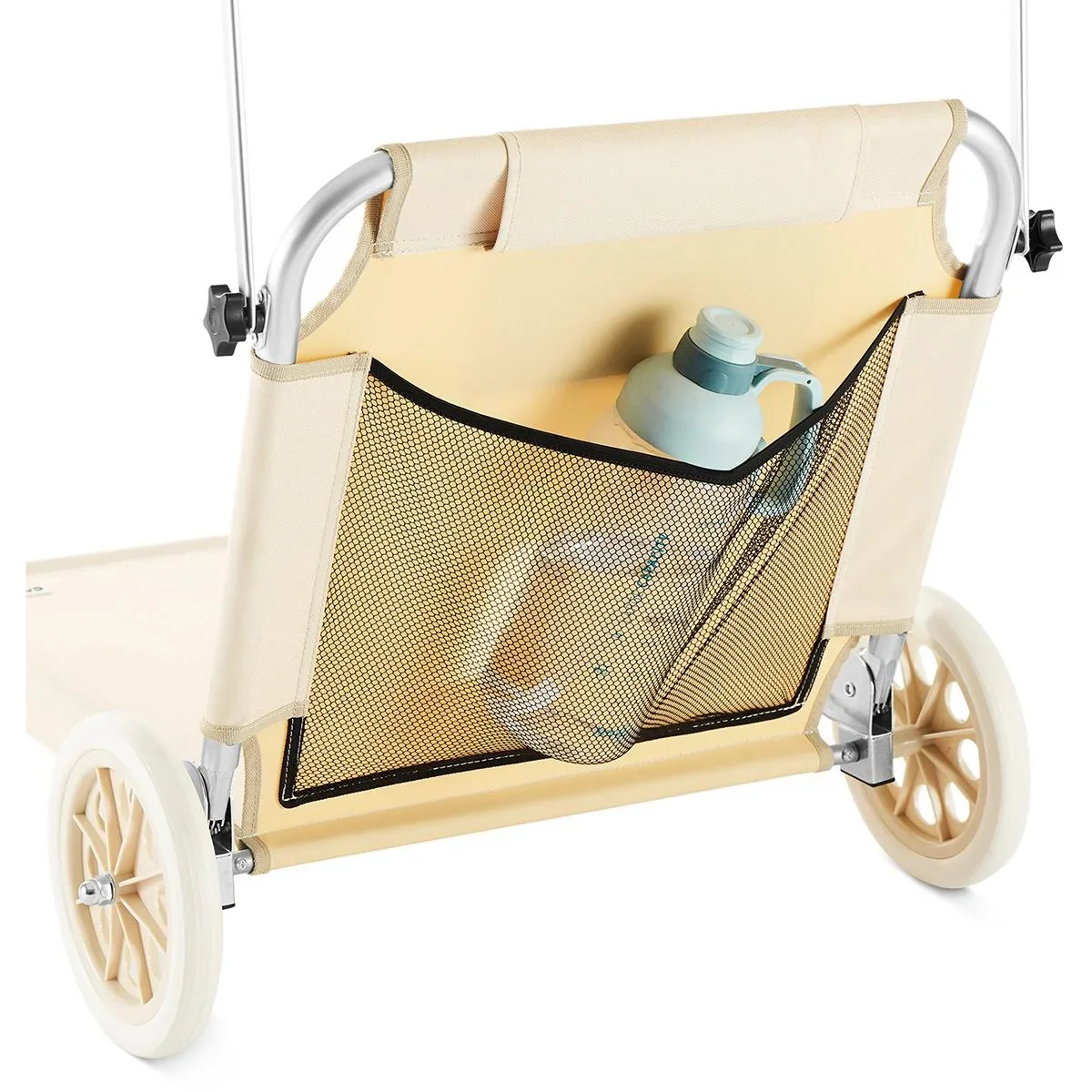 Zusammenklappbare Liege mit Rädern - beige - 150x52 cm - 1