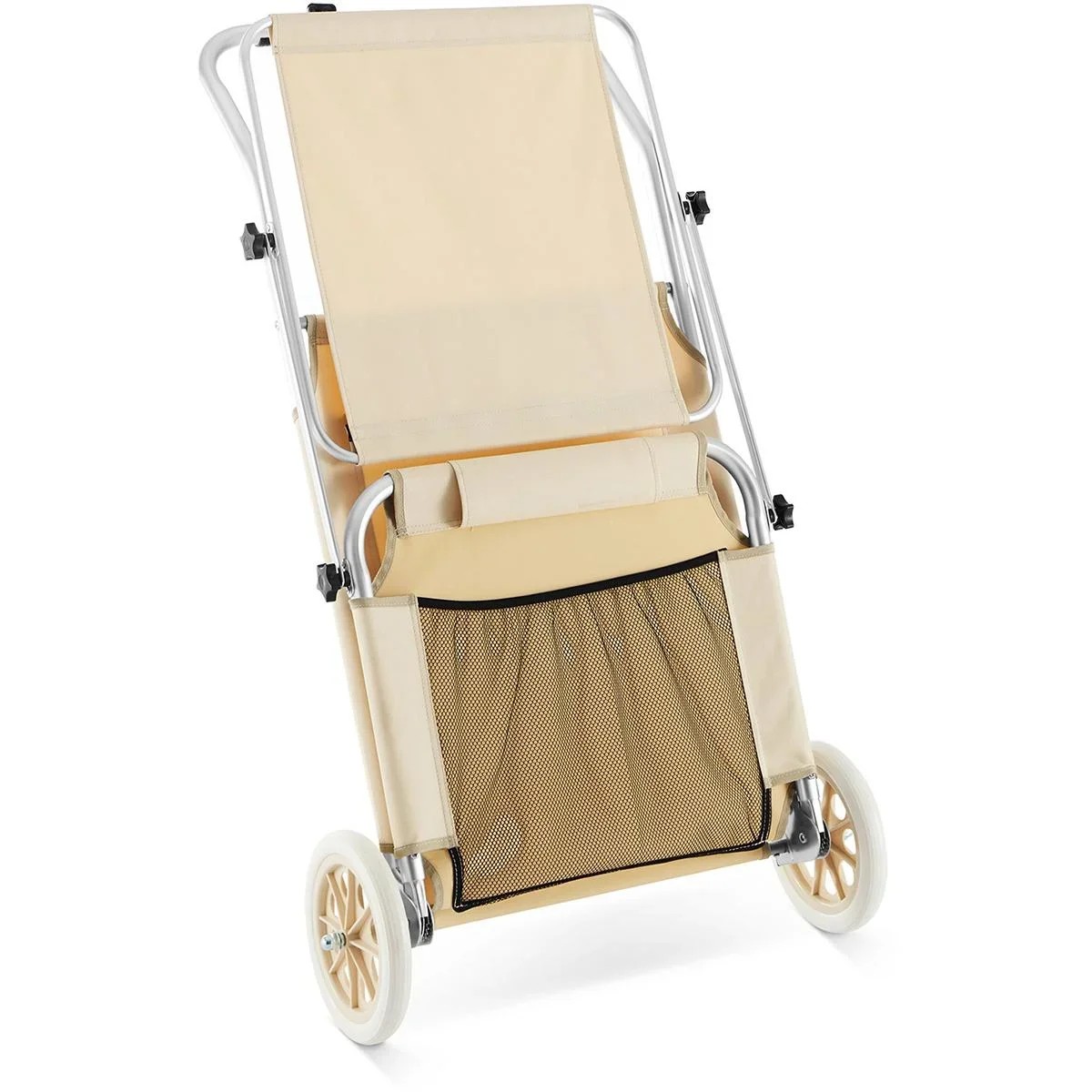 Zusammenklappbare Liege mit Rädern - beige - 150x52 cm - 7
