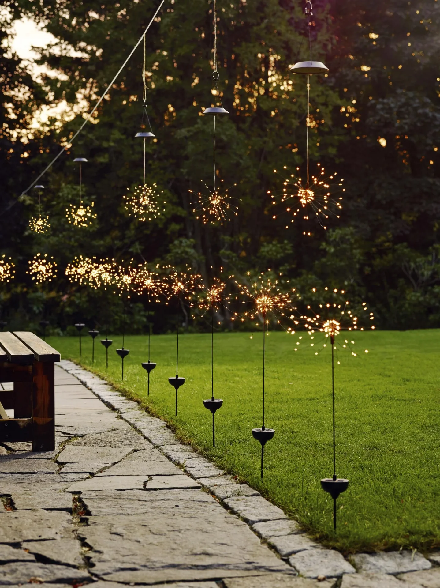 Solar Pusteblume mit warmweißen LEDs - 6