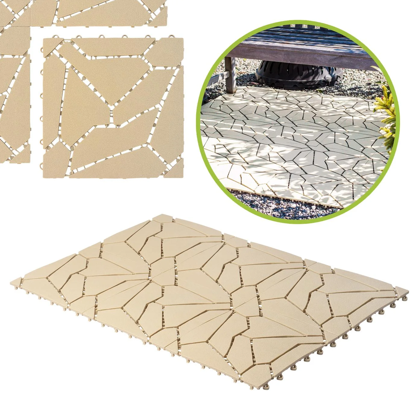Gartenplatten, Naturstein-Optik, 30 x 30 cm, 6er-Set - 4