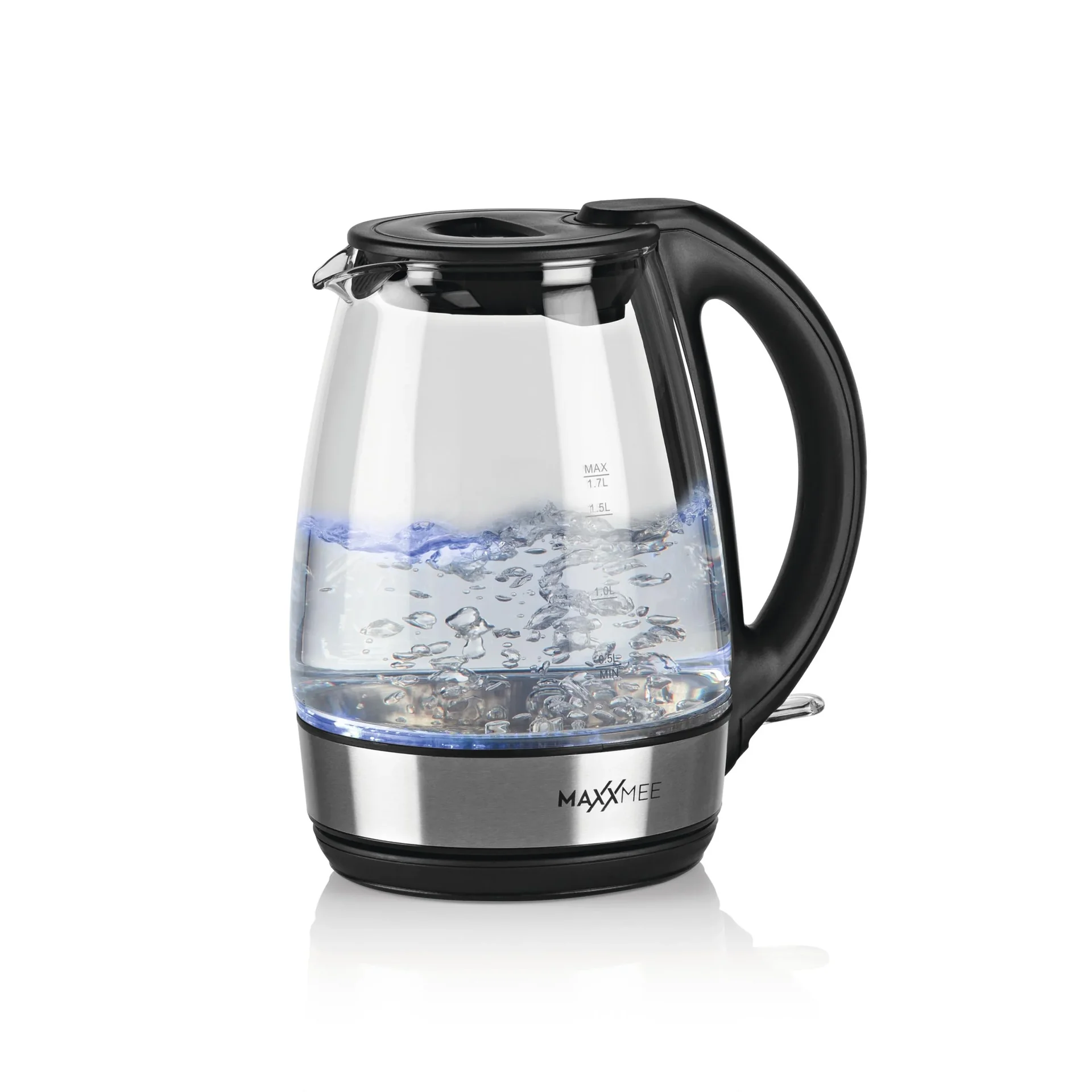 Glas-Wasserkocher LED blau 2200 Watt, 1,7 L - 0