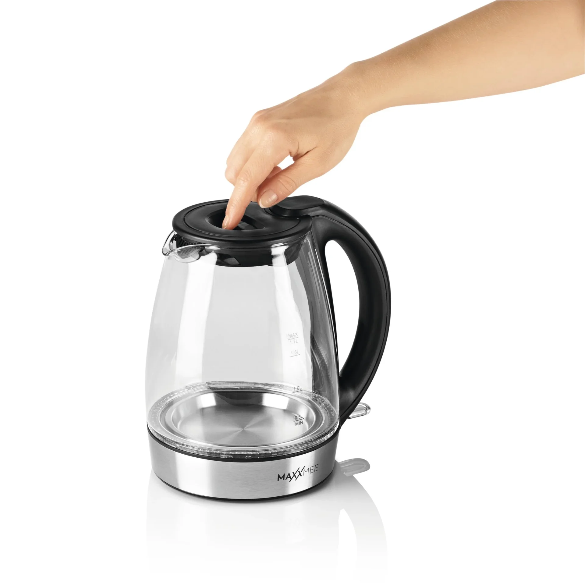 Glas-Wasserkocher LED blau 2200 Watt, 1,7 L - 1