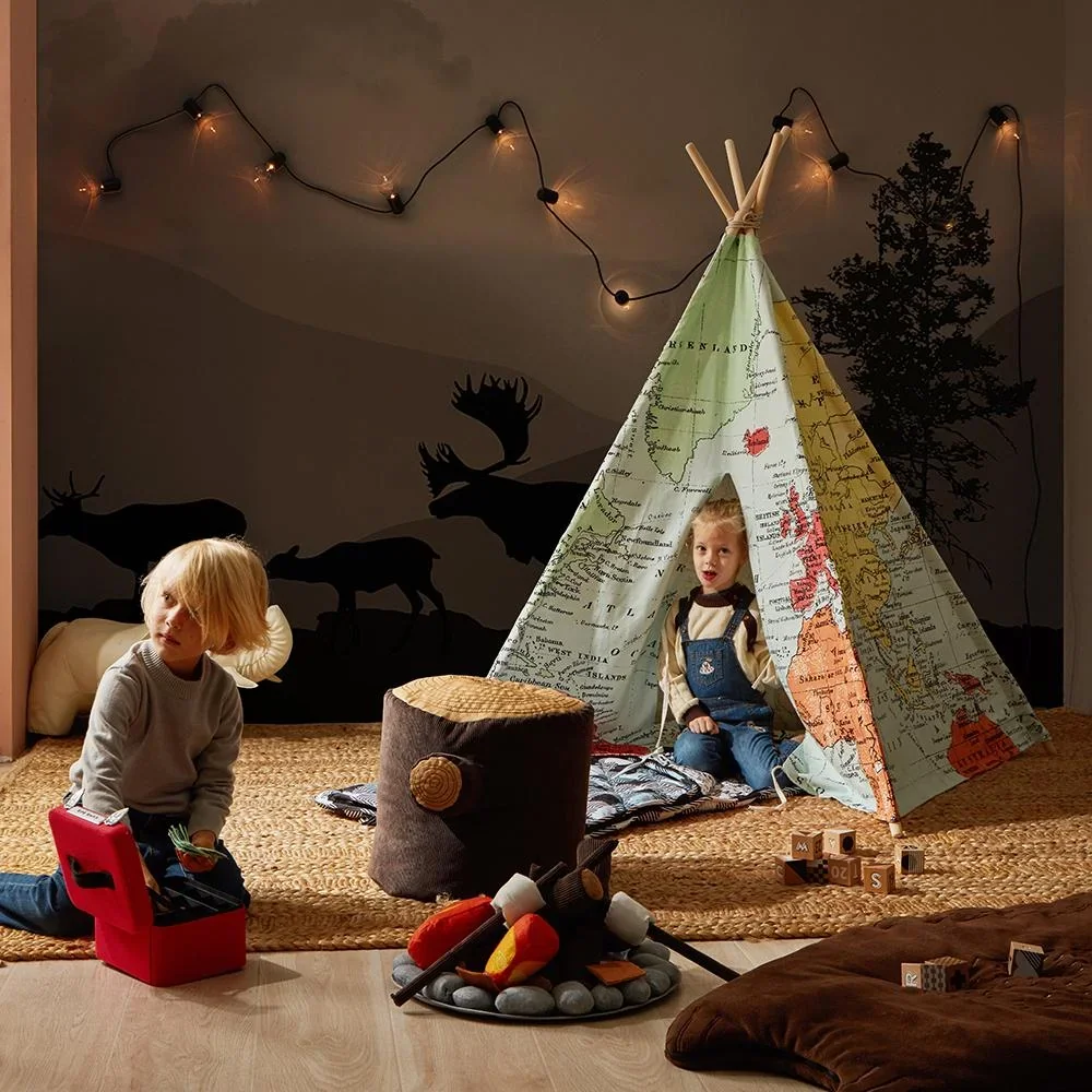 Weltkarte Tipi Zelt Multi farben - 0