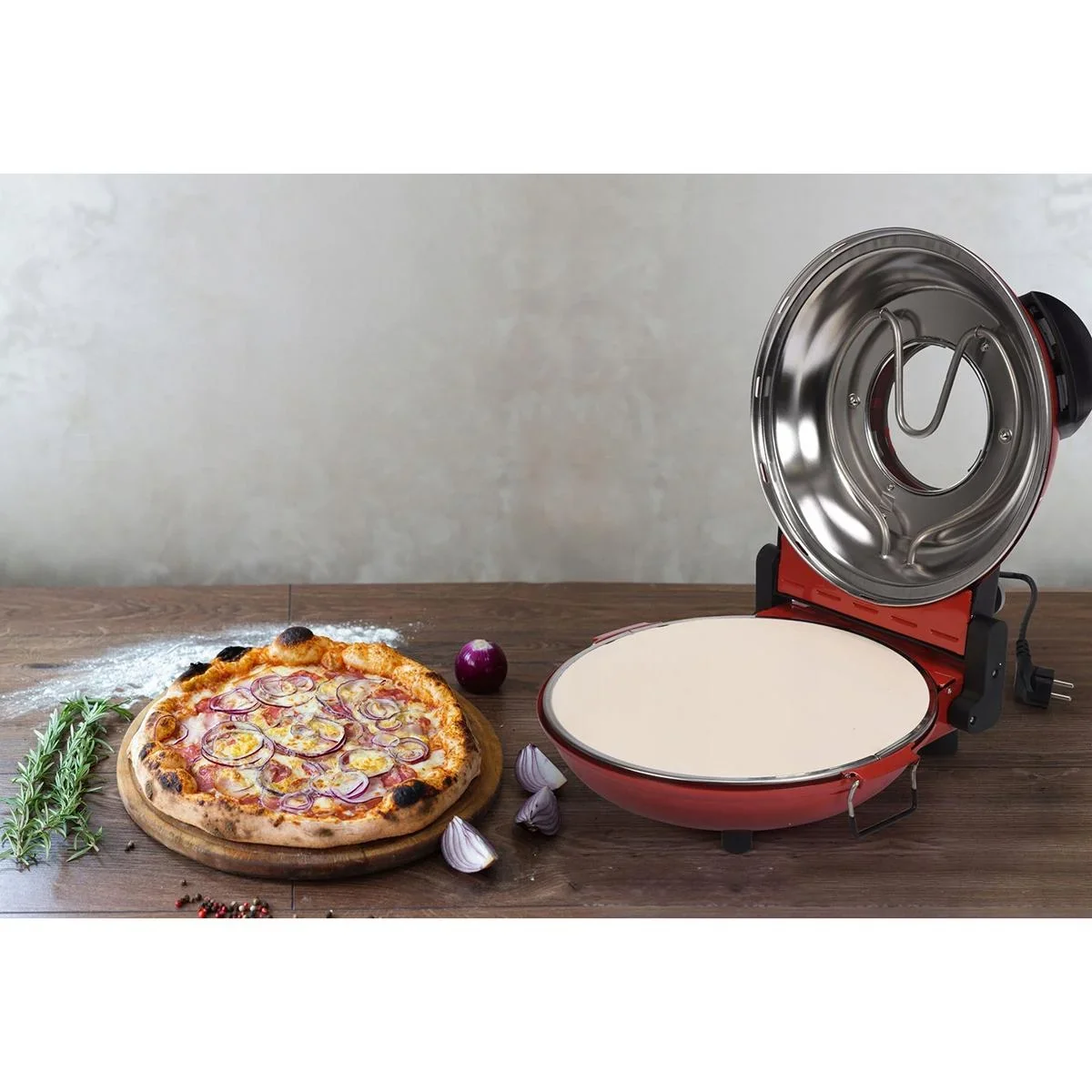 Pizzaofen - 1200W - 400 ºC - 5-stufige Temperaturregelung - 2