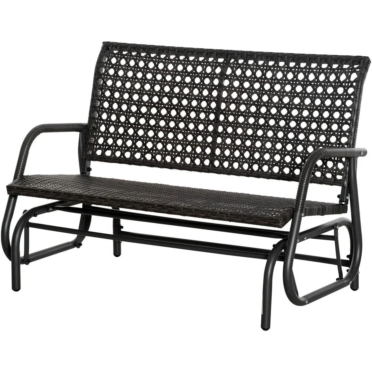 Polyrattan-Schaukelsofa mit extra breitem Sitz, 70L x 120B x 84H cm, grau - 0