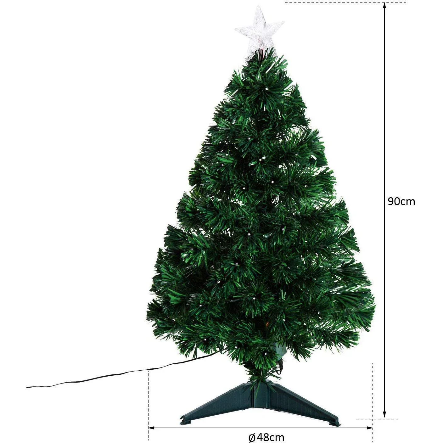 Weihnachtsbaum Tannenbaum 90 LEDs Stern Grün 48x90cm - 1