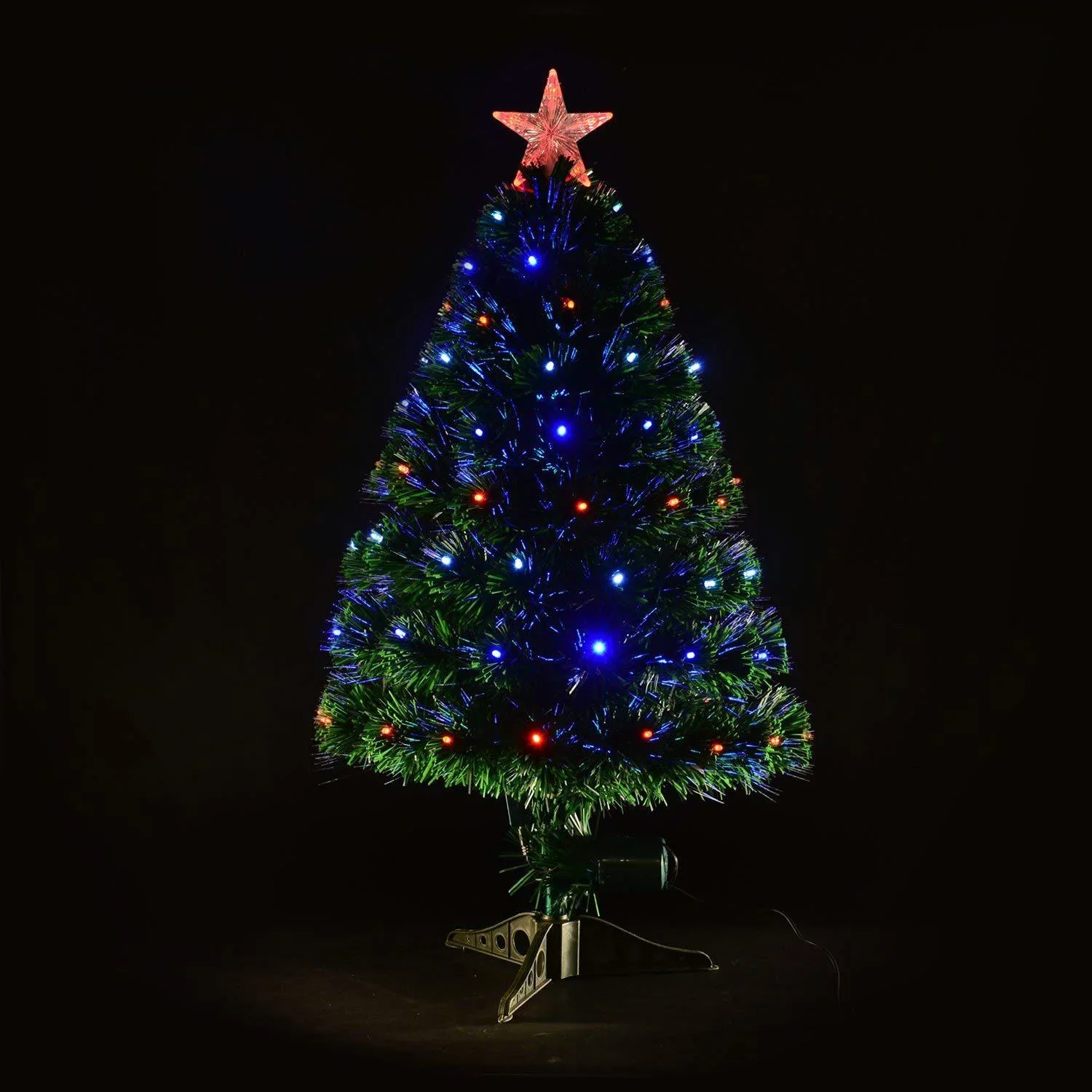 Weihnachtsbaum Tannenbaum 90 LEDs Stern Grün 48x90cm - 4