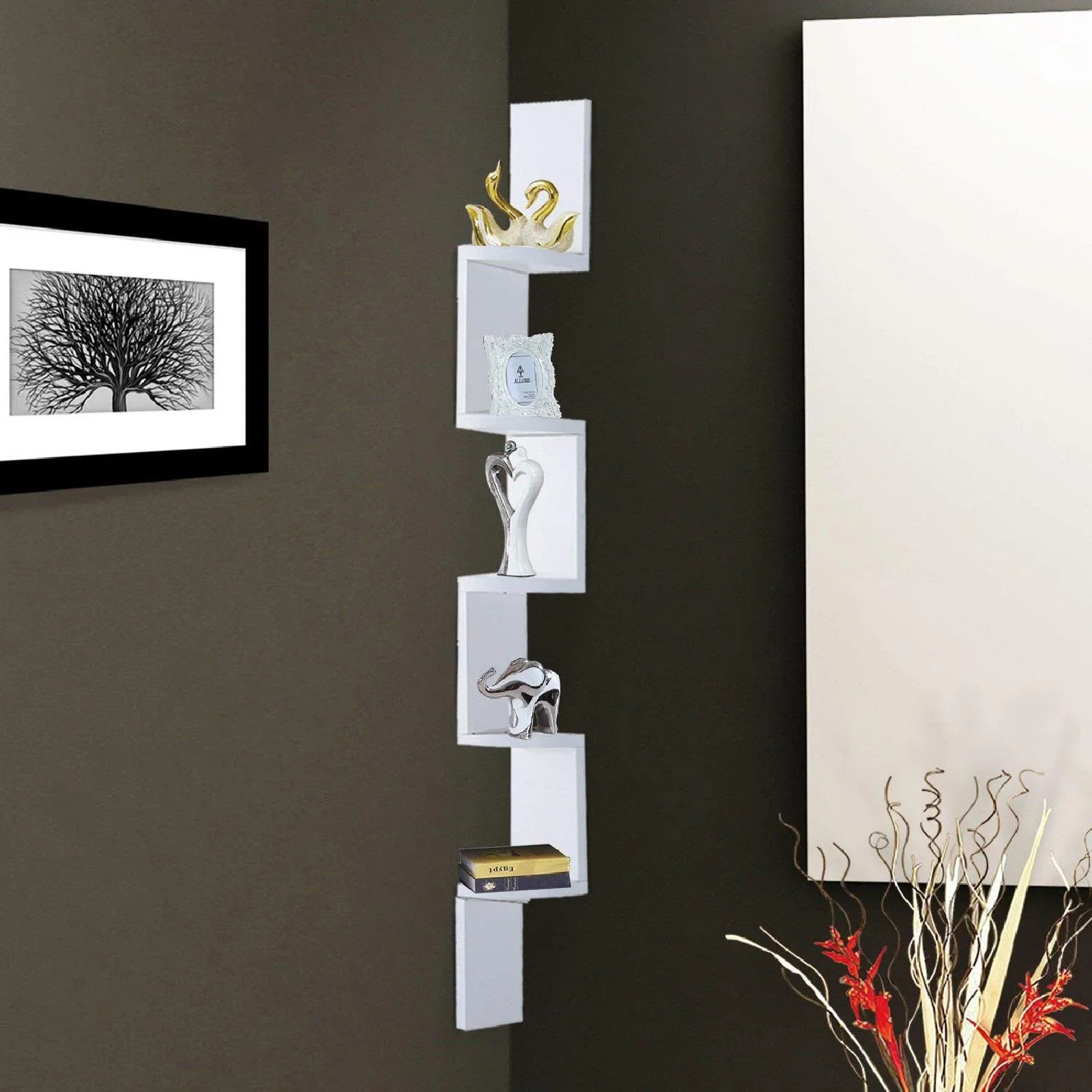 Wandregal Eckregal Bücherregal weiß - 5