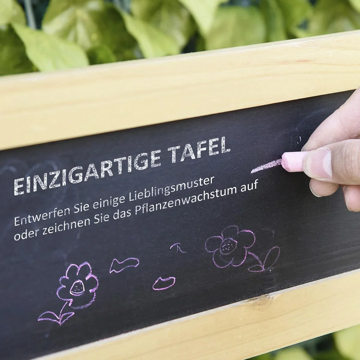 Pflanztisch Gärtnertisch mit 8 Haken Schublade Ablage Blumentisch aus Holz für Garten Terrasse Natur 151 x 45,5 x 143 cm - 1