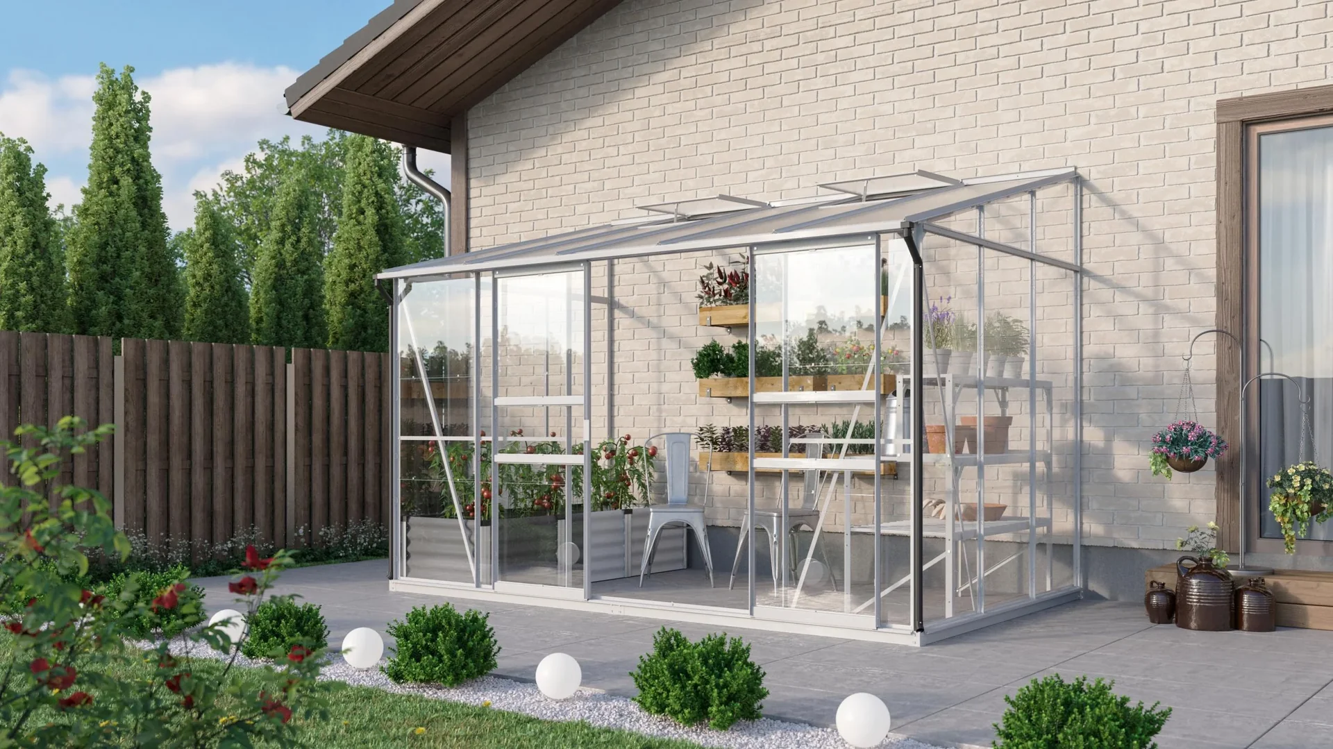 Gewächshaus Osiris 6500 ESG/HKP, Farbe alu - 1