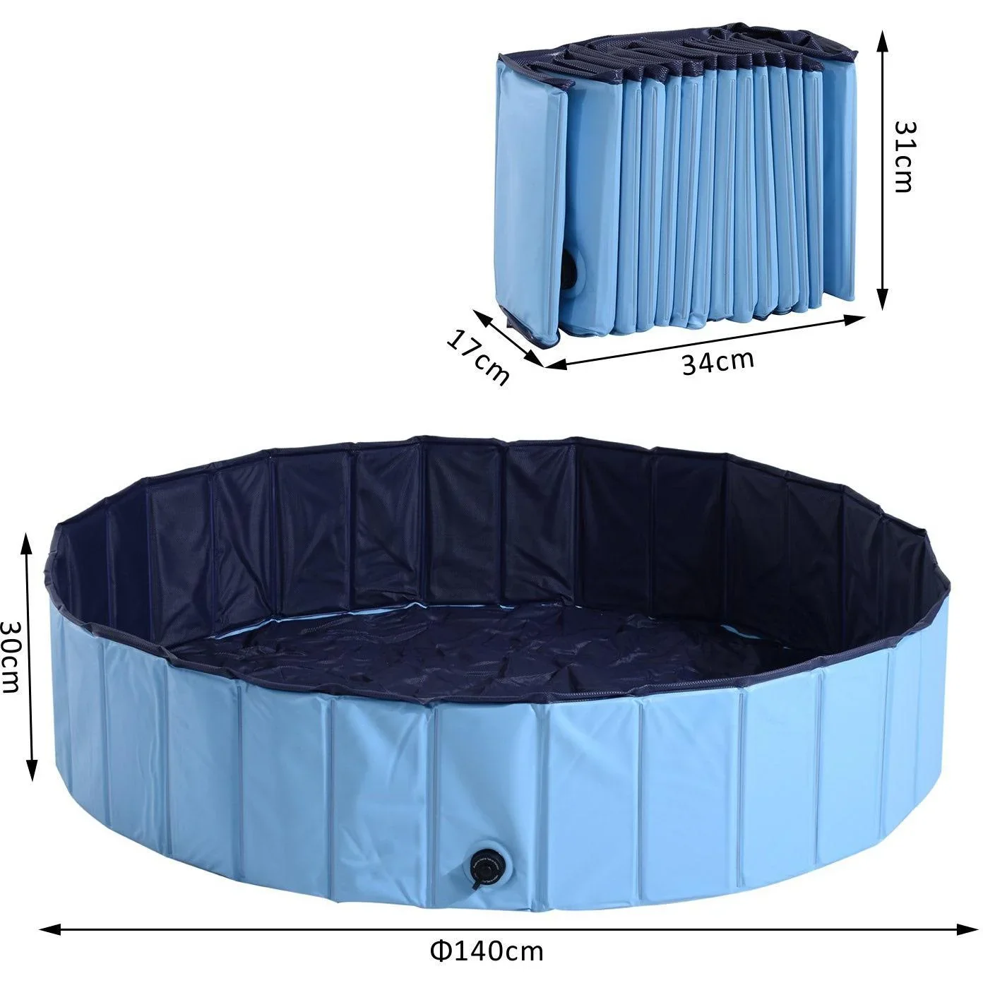 Hundepool Schwimmbad ?140cm Hellblau - 2