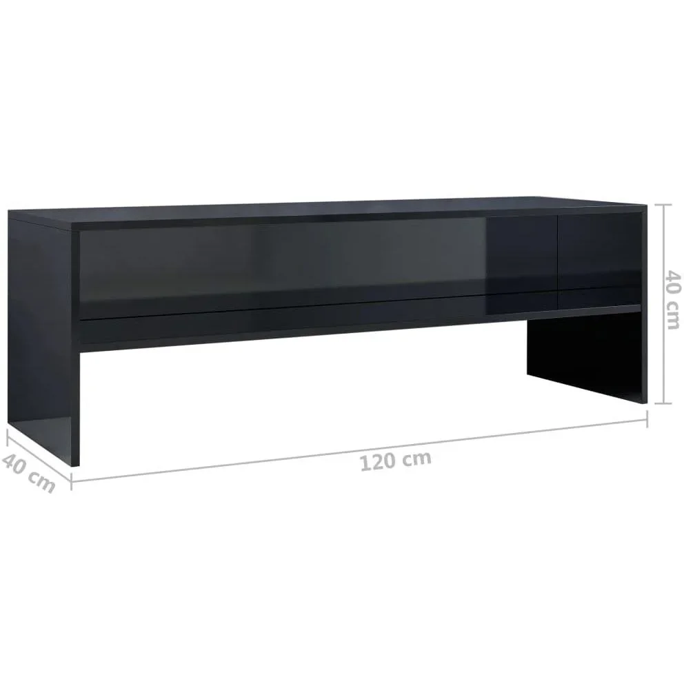 TV-Schrank 120x40x40 cm Spanplatte Hochglanz schwarz - 0