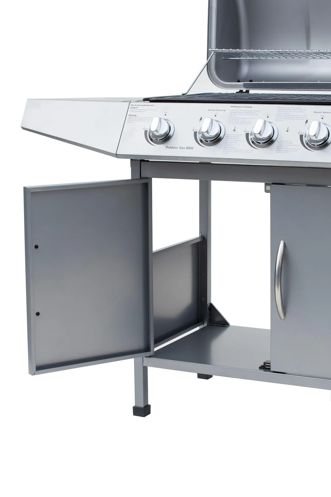 Gasgrill "Dayton" 4 Hauptbrenner + 1 Seitenbrenner, silber - 1