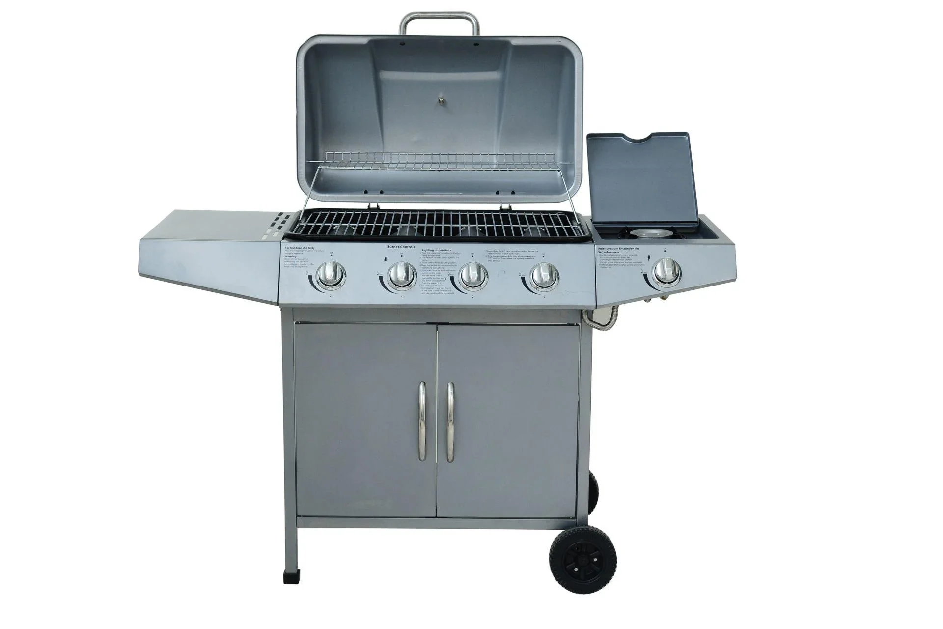 Gasgrill "Dayton" 4 Hauptbrenner + 1 Seitenbrenner, silber - 2