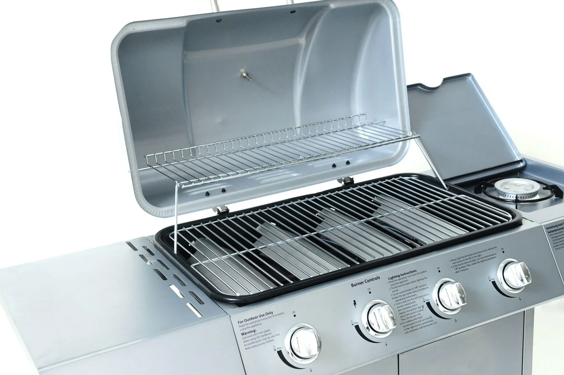 Gasgrill "Dayton" 4 Hauptbrenner + 1 Seitenbrenner, silber - 4