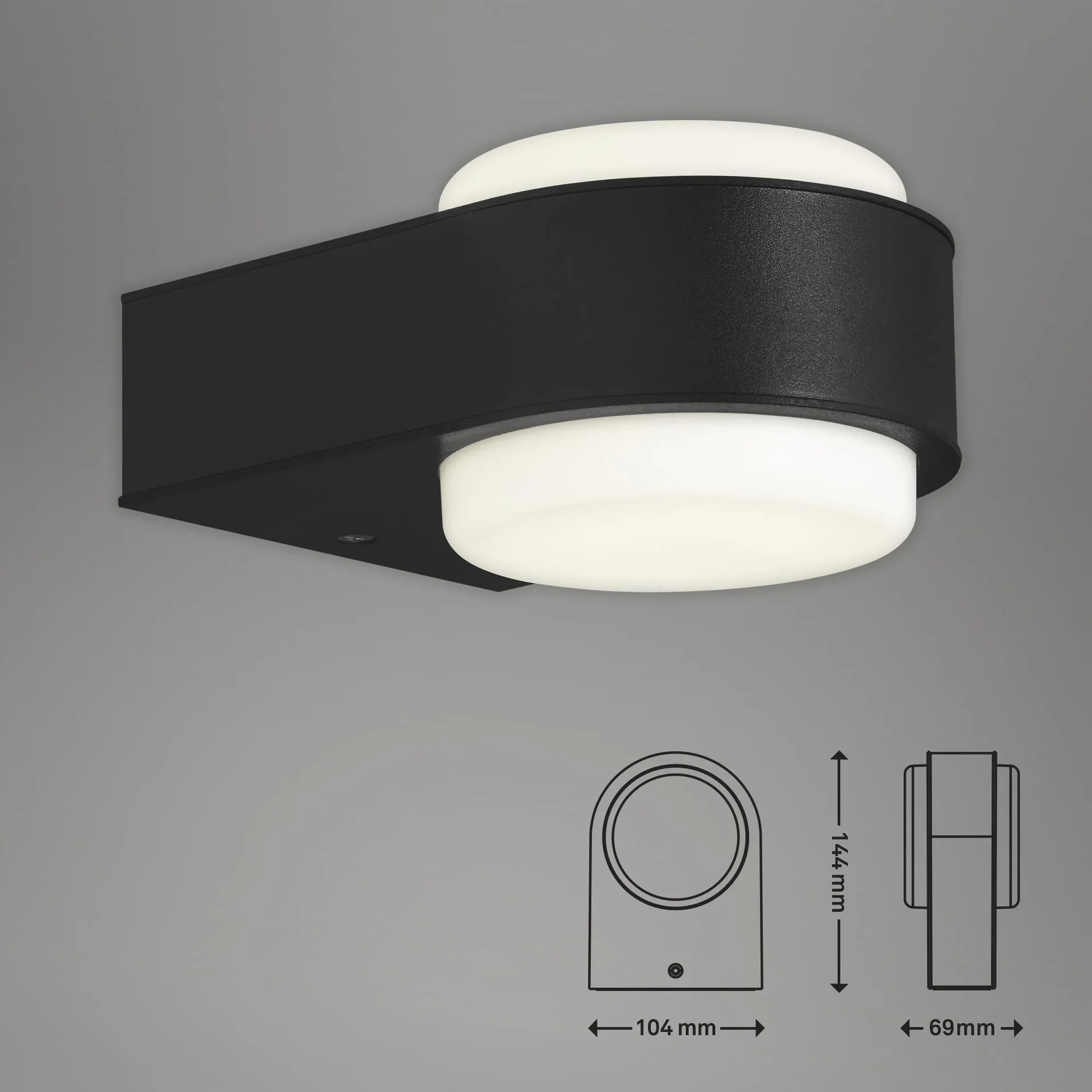 HANAU LED Außenwandleuchte, schwarz, IP44, 6,5 Watt, 650 lm, 4.000 K - 2