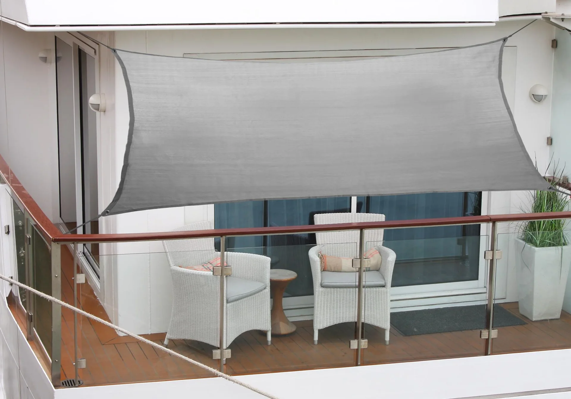 Balkon-Sonnensegel Rechteck anthrazit 270 x 140cm - 0