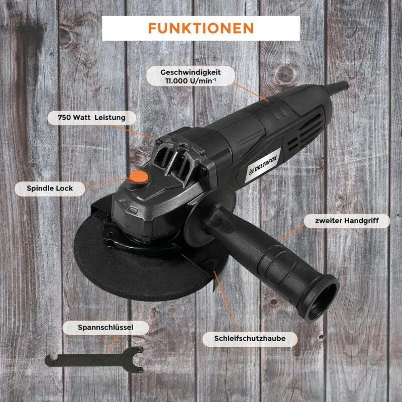 Deltafox Elektro-Winkelschleifer - 750W - DP-EAG 7525 - 7