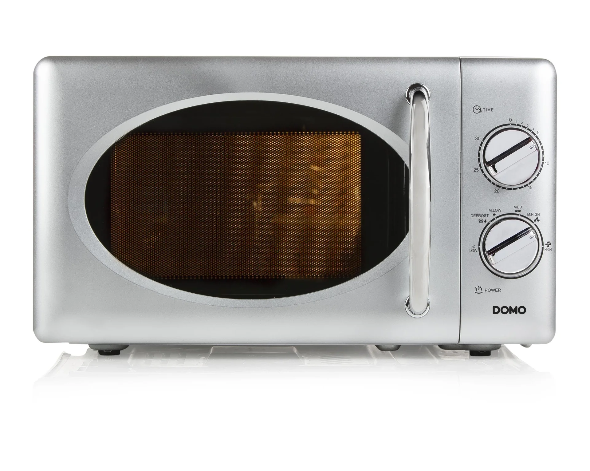 Mikrowelle "DO3020", mit Auftaufunktion und Timer, 20 Liter, 6 Leistungsstufen, Silberfarben, 700 Watt - 9