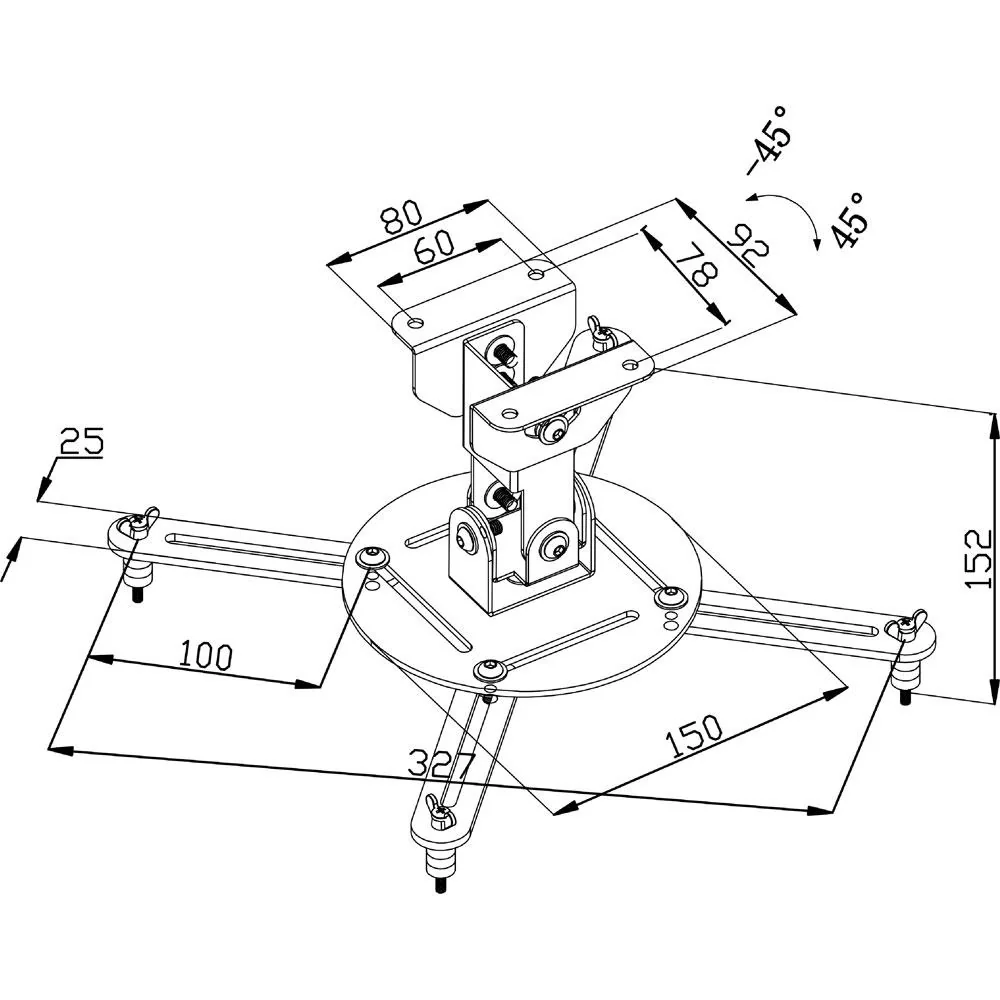 Projektor-Deckenhalterung vollbeweglich 10 kg Silber - 3