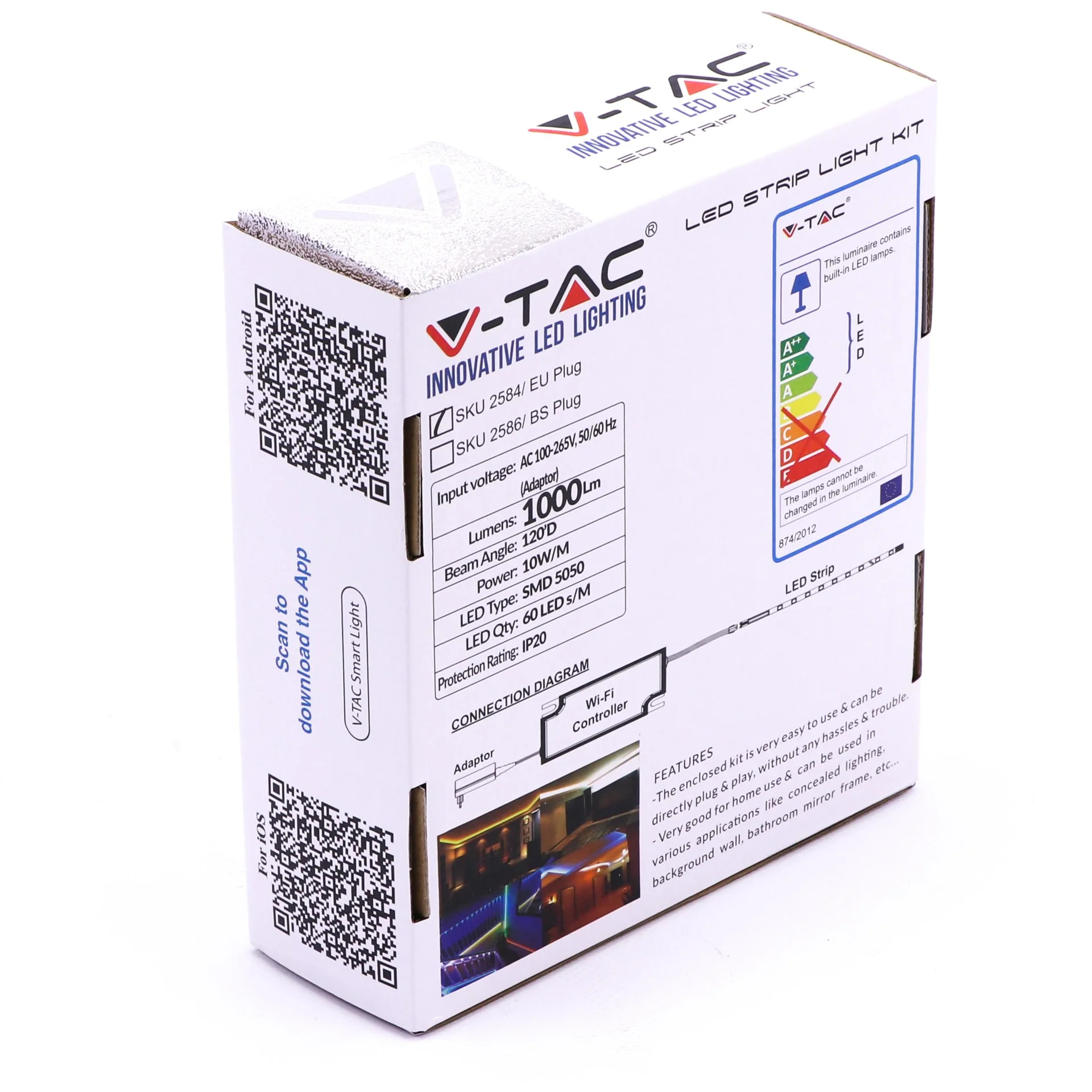 Smarthome VT-5050 Wifi LED-Streifen RGB + Weiß - 5M - Funktioniert mit Amazon Alexa und Google Home Assistant - 4