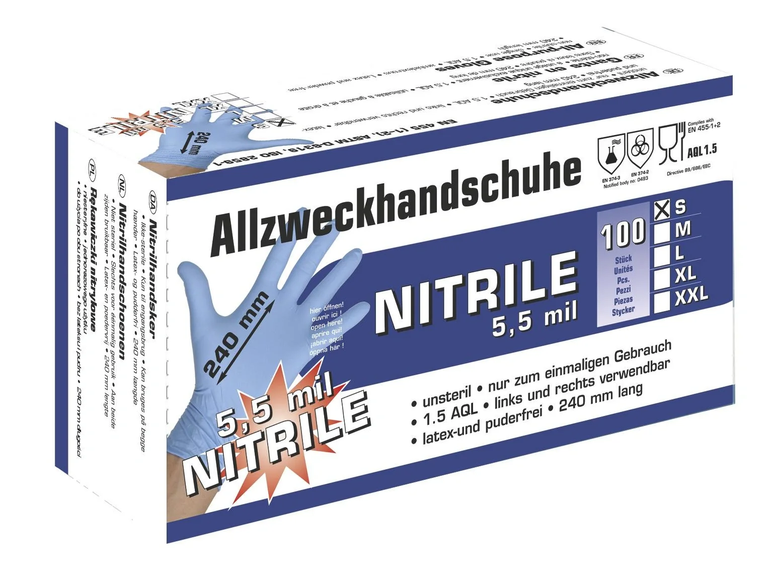 Nitrilhandschuhe Größe XL, 100 St. - 2