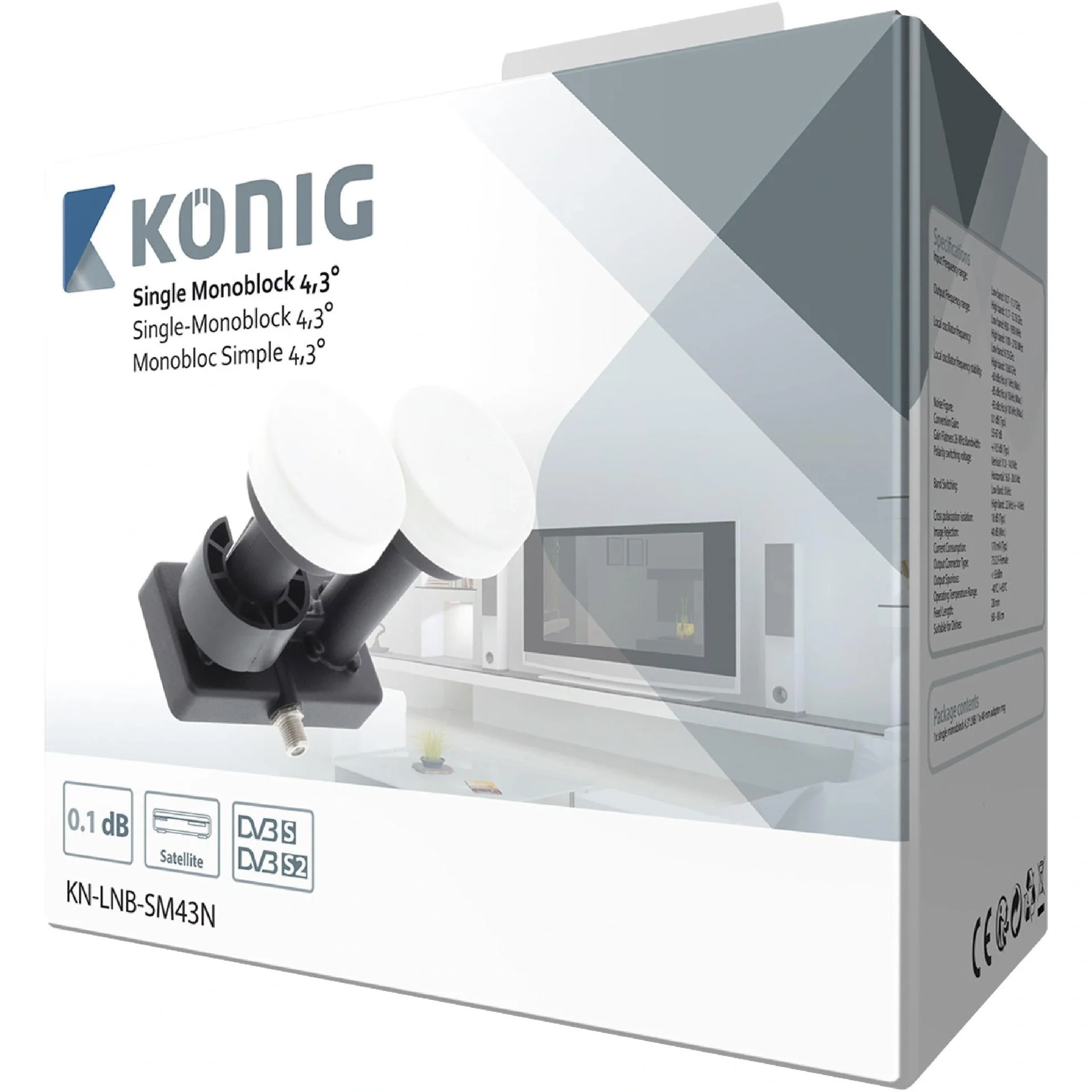 LNB Single Monoblock 4,3 Grad 1 dB - 5