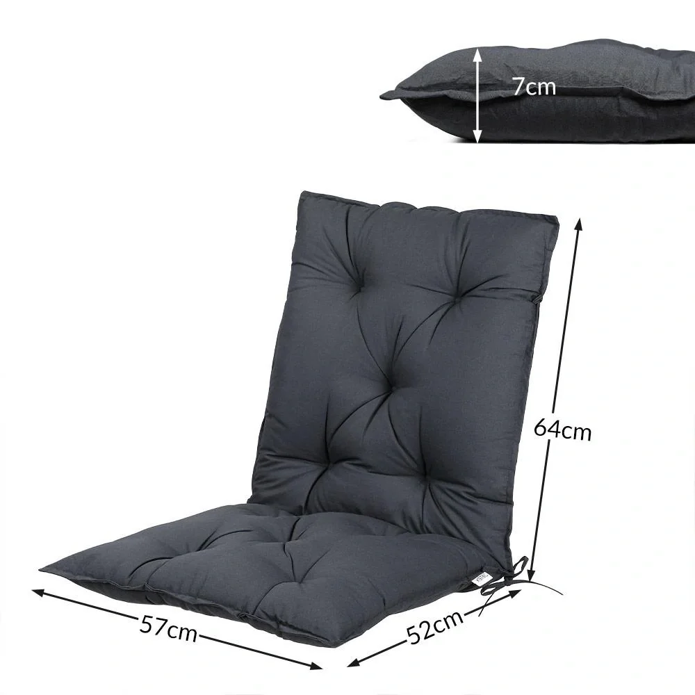 Sitzkissen - 2er Set - Anthrazit 116x57x7cm - 7