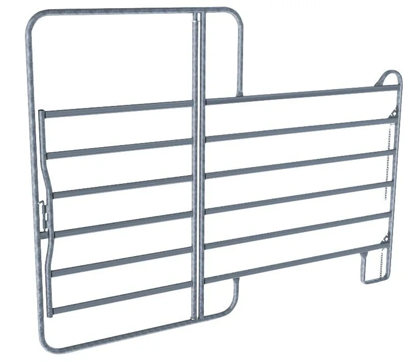 Weidepanel - Zaunelement mit Tor, 3,0 m Länge, Gesamthöhe 2,2 m - 5