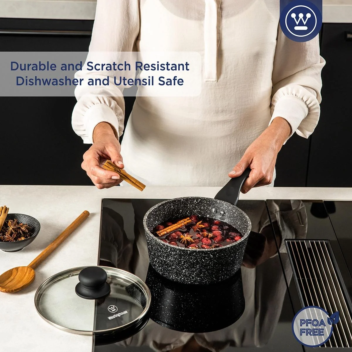 Kochtopf Ø20 cm Schwarzer Marmor - 7