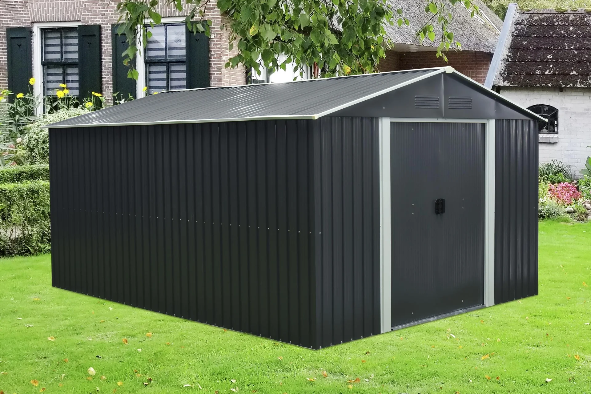 Gerätehaus Dresden II 1012, Schiefer/Creme - 6