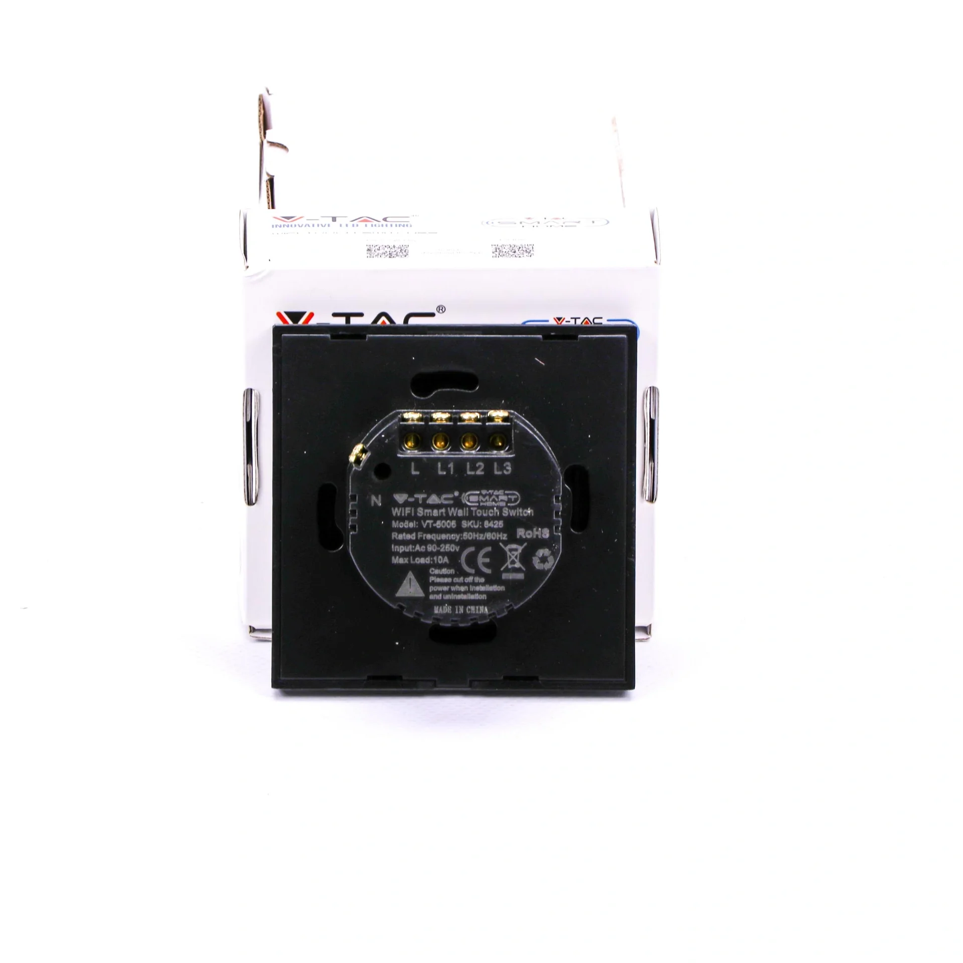 Smarthome VT-5005 Eingebauter WiFi-Touch-Schalter - 3 Tasten - schwarz - Funktioniert mit Amazon Alexa und Google Home A - 4