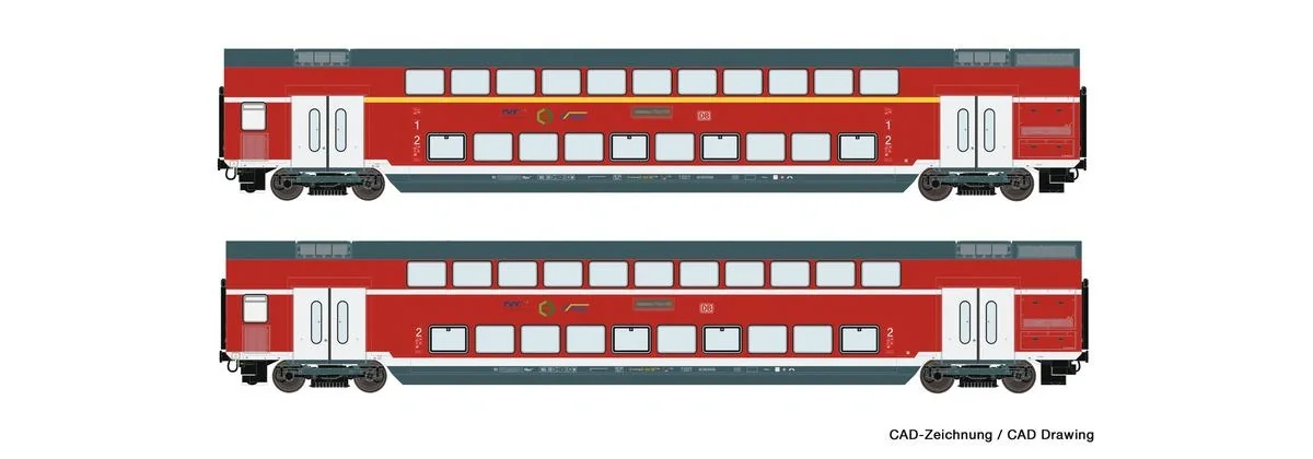 2-tlg. Set: Doppelstockwagen, DB AG (AC) - 1