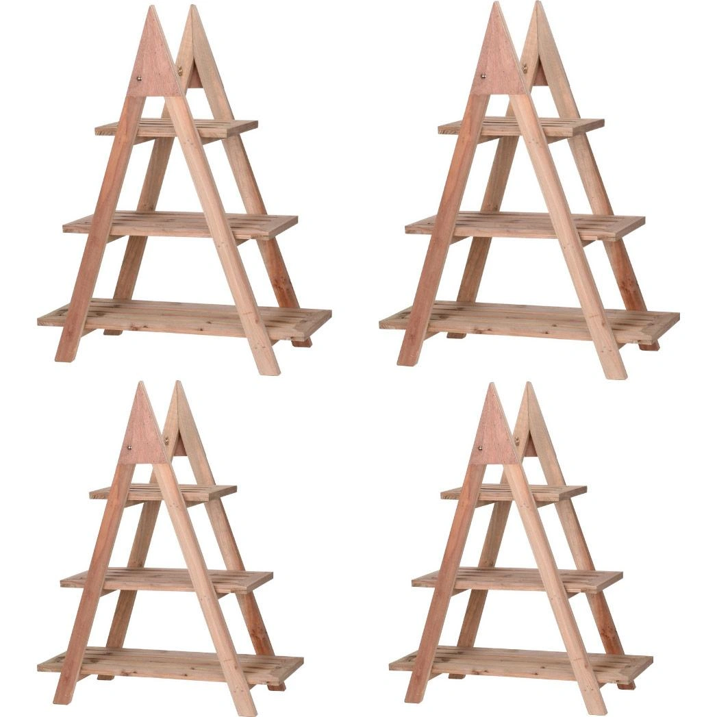 Pflanzenregal - Holz - 3 Ebenen - Dreieck - 4KS - 1