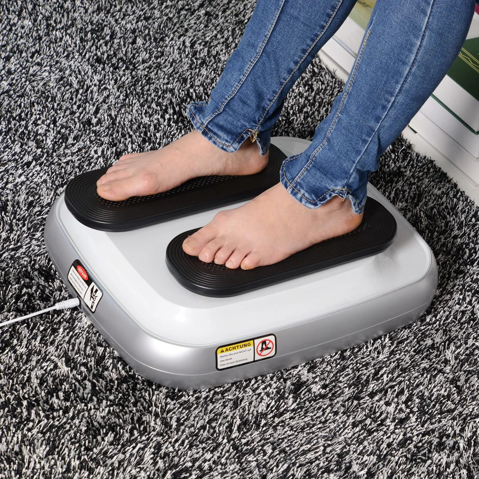 Beintrainer passiver elektrischer Beintrainingsgerät Heimtrainer 5-stufig verstellbar Stahl + Gummi + ABS Weiß + Schwarz - 2