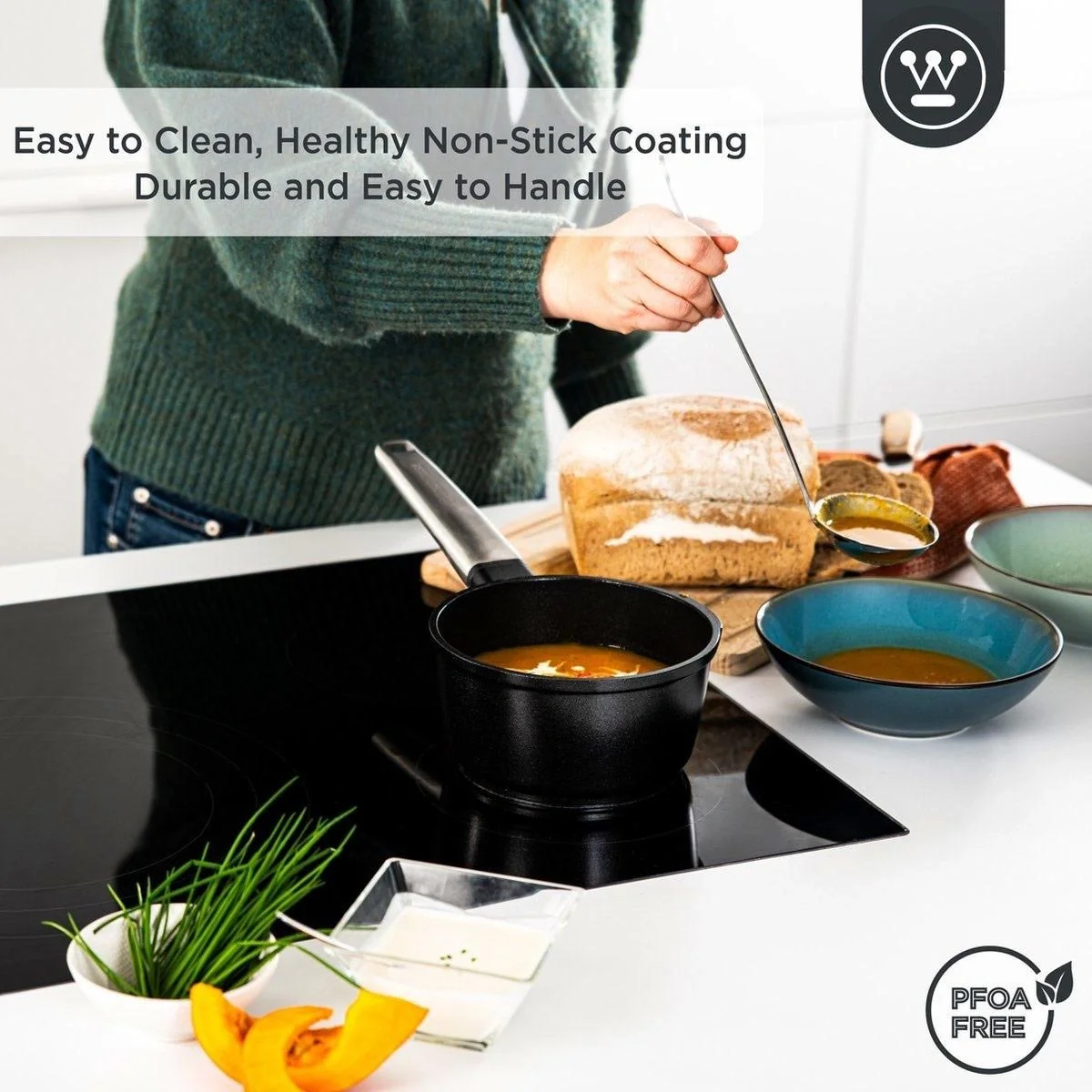 Performance Series Töpfe & Pfannen - Stielkasserolle 18 cm + Grillpfanne 28 cm - Schwarz - 9