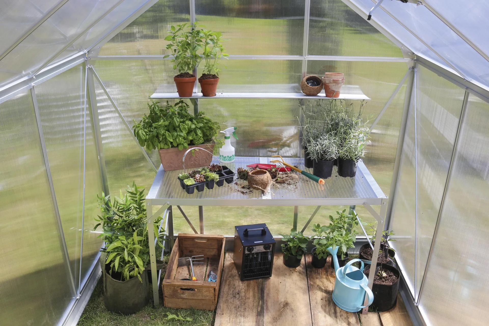 Alutisch, Farbe 1 Ablage, Farbe HKP, Farbe alu - 3