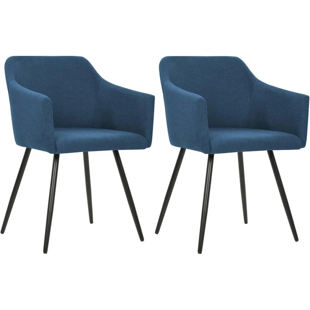 Esszimmerstühle 2 Stück Stoff blau - 4