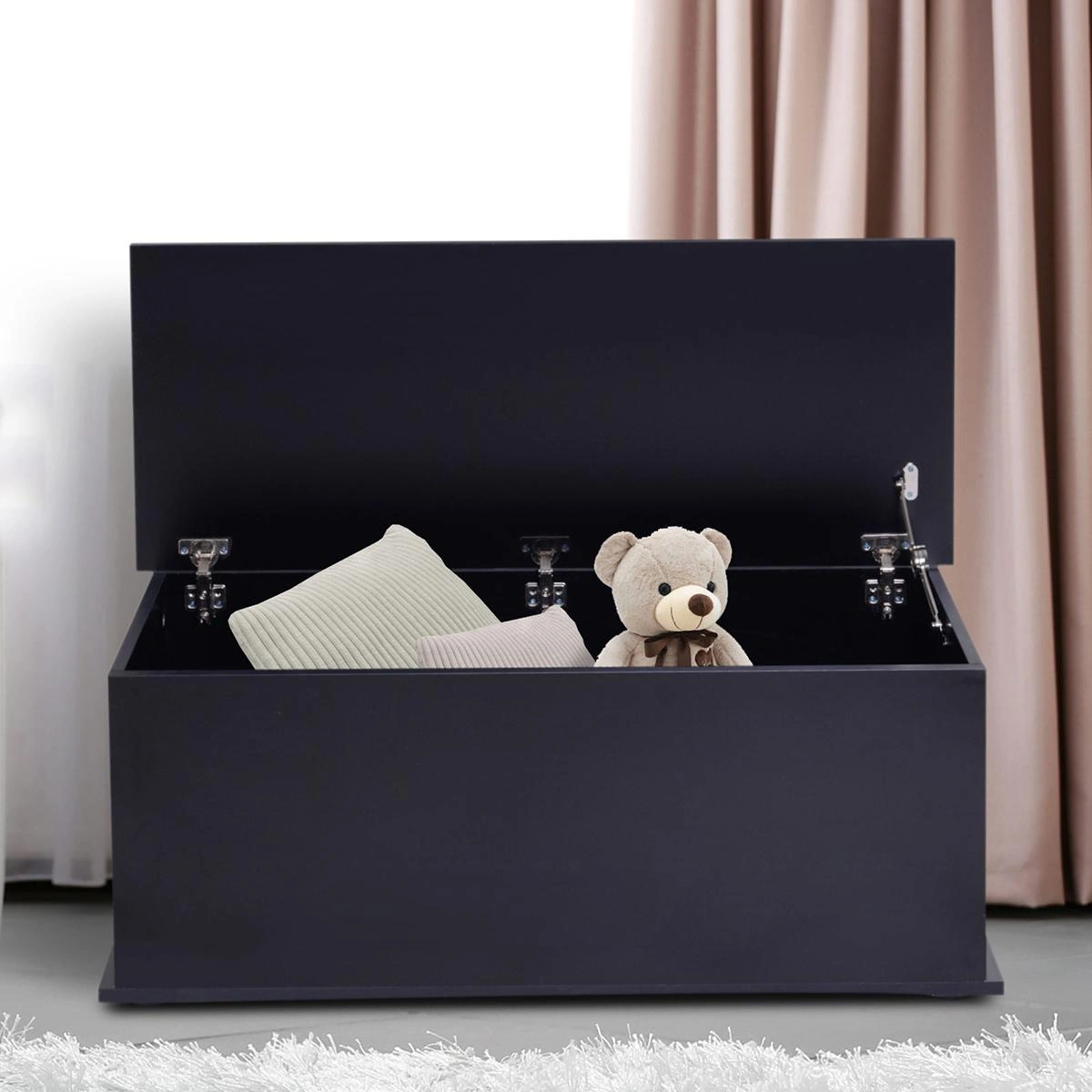 Holzkiste mit klappbarem Deckel - 1