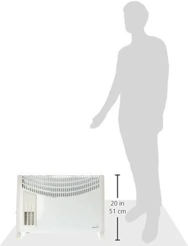 Plein Air Elektroheizung TCT-2000 750/1500/2000W Innenbereich Badezimmer | Einstellbarer Thermostat Weiß 25m² - 2