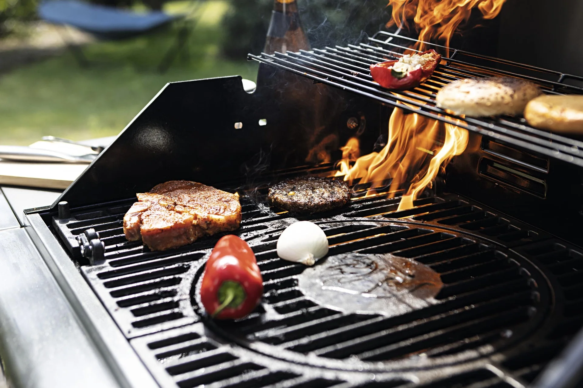 Gas- & Holzkohlegrill, Triton 4.1 coaL, 4 einstellbare Brenner - 10